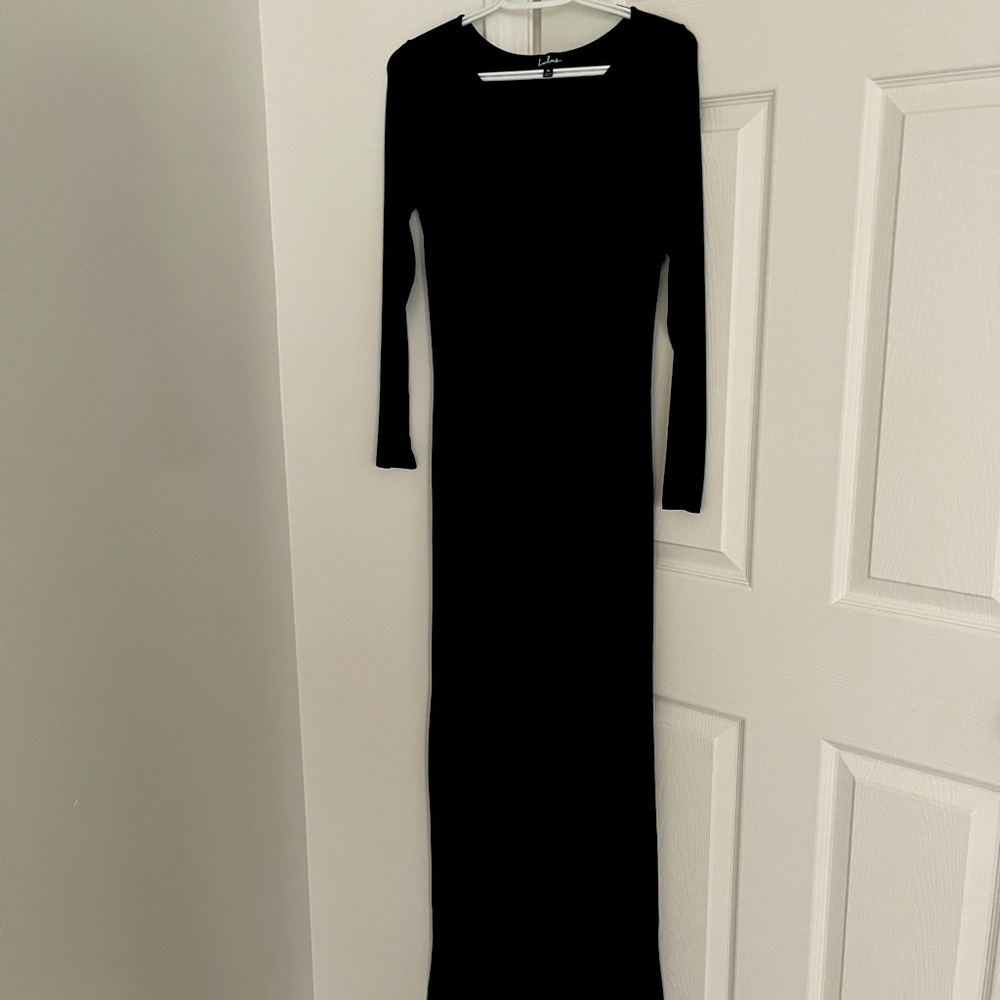 Long green maxi dress with slit